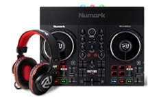 Numark Party Mix Live Bundle Controlador DJ con Interface de Audio, Show de Iluminación LED y Altavoces Integrados + auriculares HF175-Em Stock