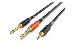 Audibax Pro Cable 2 Jack Mono a Minijack Stereo 3 Metros-Em Stock.