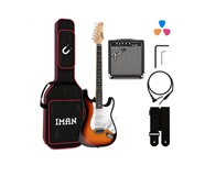 Pack Iman Rebel ST-10 Sunburst Guitarra Eléctrica + Fender Frontman 10G-Em stock.