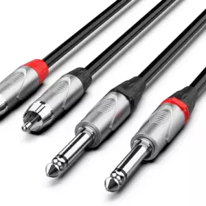 Audibax Pro Cabo 2 Jack Mono a 2 RCA 6 Metros Negro