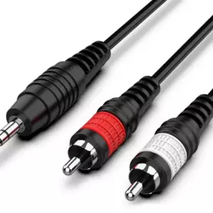 Audibax Bronze Cable Minijack Stereo a 2 RCA Macho 3 Metros Negro-Em stock