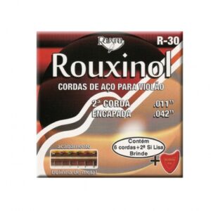 Rouxinol Jogo Cordas Guitarra Aço Com Bola R30