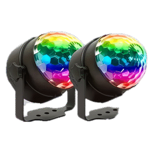Conjunto de 2 luzes rotativas RGB