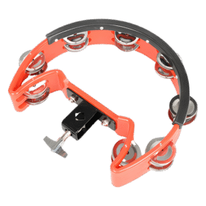 Pandeireta LPC para bateria, meia-lua, com duas filas em vermelho