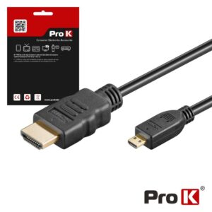 Cabo HDMI Macho / Micro HDMI Macho Preto 1,5 m PROK