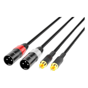 Audibax Silver Black Cabo 2 x XLR Macho para 2 x RCA 3M