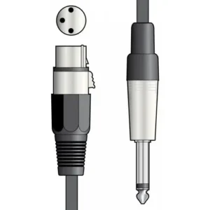 QTX Cabo XLR Fêmea para Jack Mono de 6,3 mm, 6 Metros