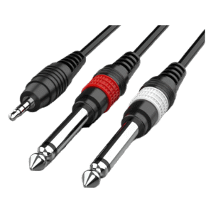 Audibax Bronze Cable Minijack Stereo a 2 Jack Mono 1.5 Metros