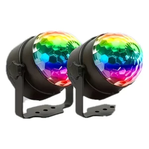 Conjunto de 2 luzes rotativas RGB